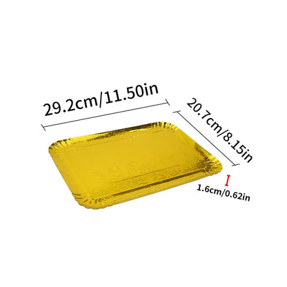 3er-Set Einweg-Servierplatten 🥂 – Gold & Silber, wasserdicht & fettabweisend für Party, Catering & Takeaway