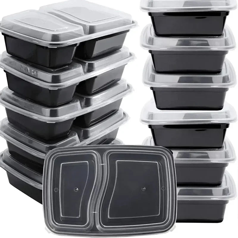 10er Set Einweg-Lebensmittelboxen 🍱 – Mit Deckel, mikrowellengeeignet, stapelbar & robust für Küche & Vorrat