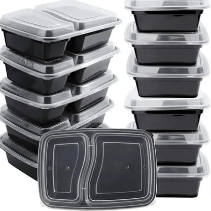 10er Set Einweg-Lebensmittelboxen 🍱 – Mit Deckel, mikrowellengeeignet, stapelbar & robust für Küche & Vorrat