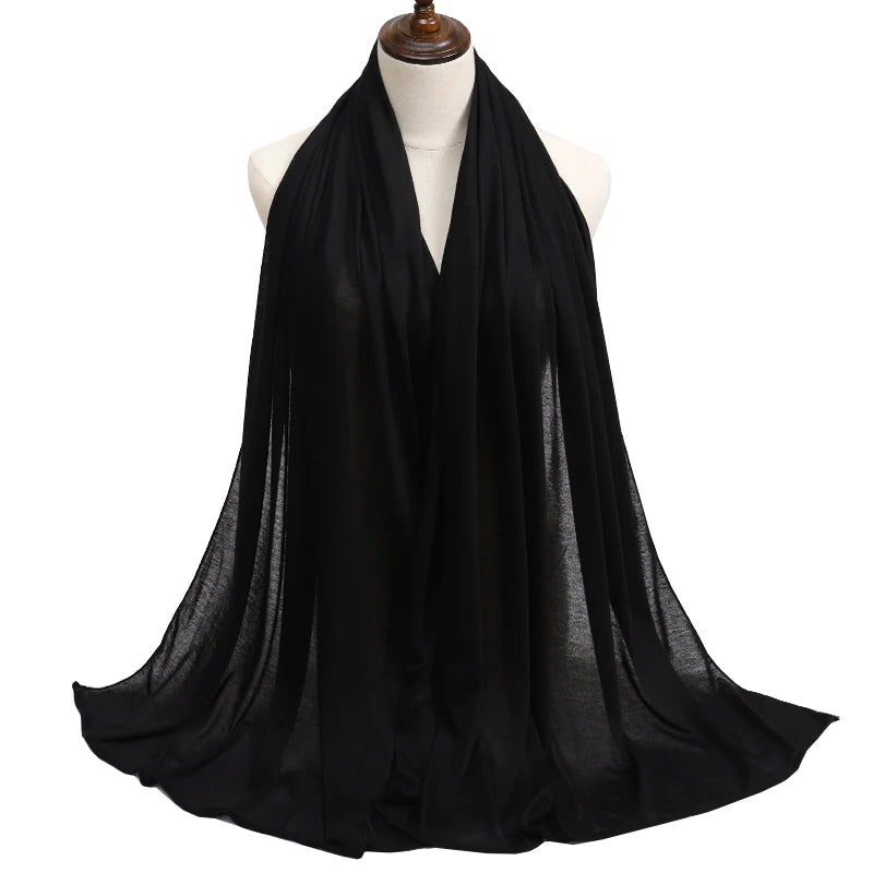 Damen Hijab Schal 🧕 – Weicher Modal Baumwolljersey Kopftuch, Einfarbig & Elegant
