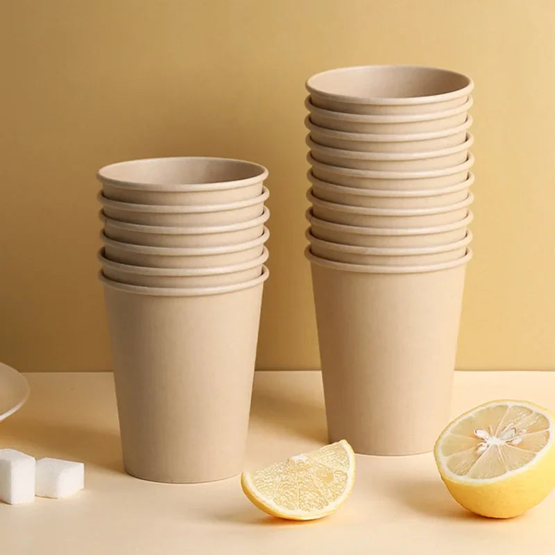 100 Stück Einweg-Pappbecher, 250 ml, 8 oz  einfarbig, für Kaffee und Milch, geeignet für Heißgetränke, Partyzubehör