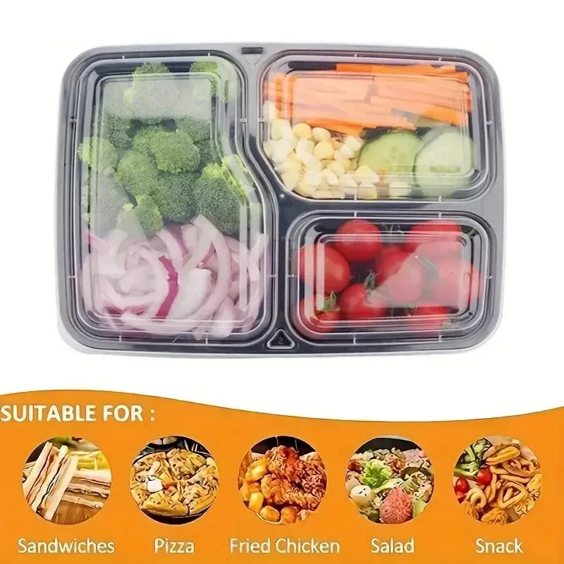 10er Set Einweg-Lebensmittelboxen 🍱 – Mit Deckel, mikrowellengeeignet, stapelbar & robust für Küche & Vorrat