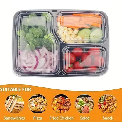 10er Set Einweg-Lebensmittelboxen 🍱 – Mit Deckel, mikrowellengeeignet, stapelbar & robust für Küche & Vorrat