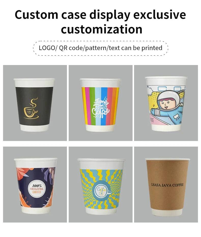 8–16oz Einweg-Kaffeebecher ☕ – Doppelwandige Kraftpapier-Becher mit Deckel für Heiß- & Kaltgetränke To-Go