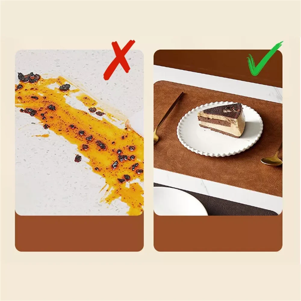 Kunstleder Tischsets Set 🍽️ – Quadratisch, isolierend für Küche, Esszimmer & Restaurant (1/4/6 Stück)