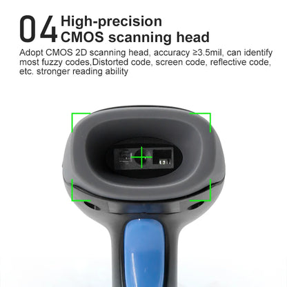 Kabelloser 2D/1D Barcode-Scanner 📡 – Bluetooth & USB QR-Code Handscanner für POS, Lager & Handel