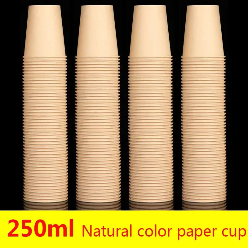 100 Stück Einweg-Pappbecher, 250 ml, 8 oz  einfarbig, für Kaffee und Milch, geeignet für Heißgetränke, Partyzubehör