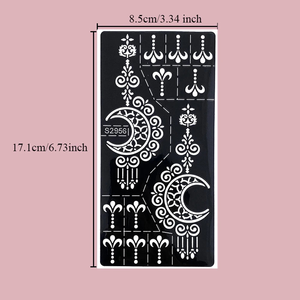 Henna Schablonen Set 🌙 – Wiederverwendbare Tattoo Vorlagen für Hände & Finger, ideal für Festivals & Body Art