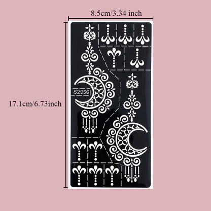 Henna Schablonen Set 🌙 – Wiederverwendbare Tattoo Vorlagen für Hände & Finger, ideal für Festivals & Body Art