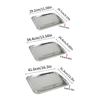 3er-Set Einweg-Servierplatten 🥂 – Gold & Silber, wasserdicht & fettabweisend für Party, Catering & Takeaway