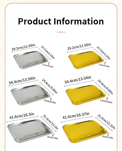 3er-Set Einweg-Servierplatten 🥂 – Gold & Silber, wasserdicht & fettabweisend für Party, Catering & Takeaway