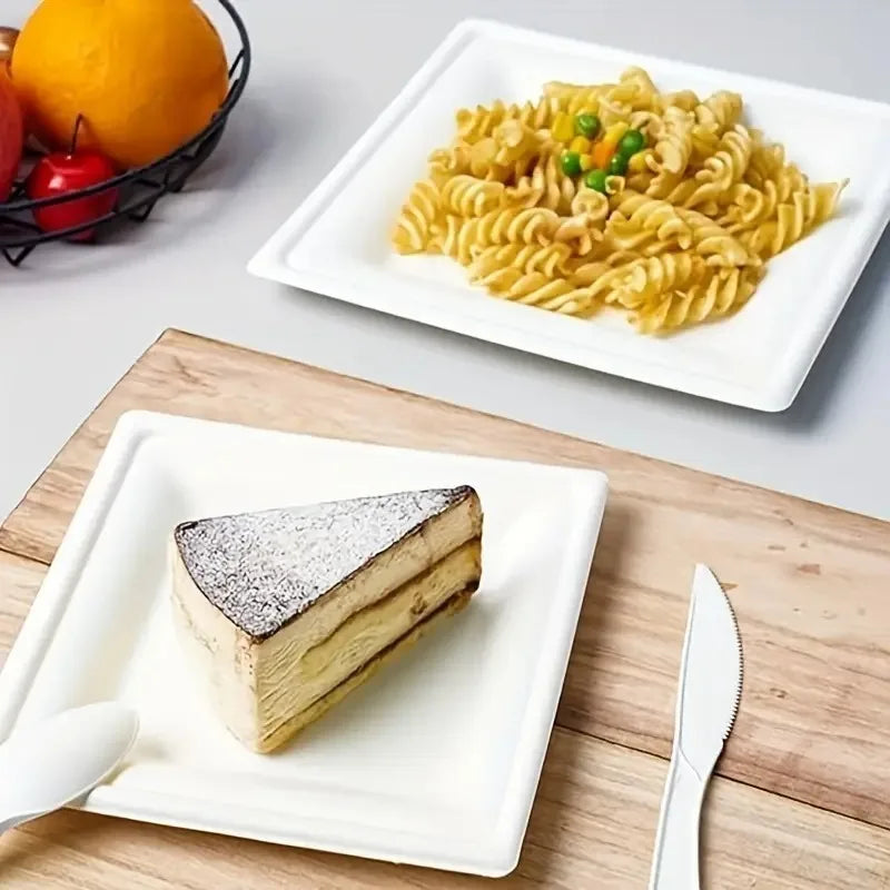 Quadratische Einwegteller 🍽️ – Ideal für Haushalt, Küche, Restaurant, Desserts, Obstsalat, Partys & PicknickGeschirr