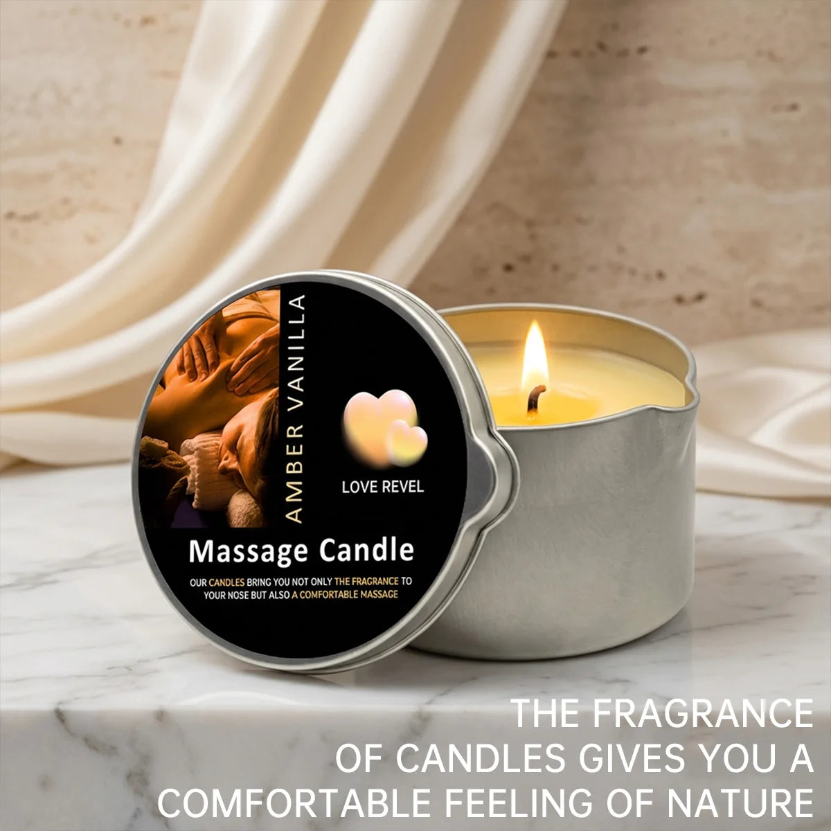 Massagekerze 57g 🕯️ – Aromatherapie Sojawachs Kerze, feuchtigkeitsspendend & perfektes Geschenk