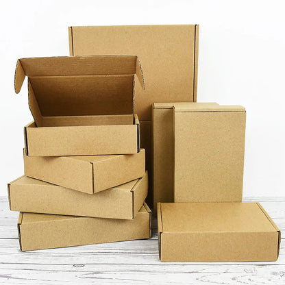 5 Stück Kraftpapier-Geschenkboxen, Verpackungsboxen in verschiedenen Größen, Hochzeitsfeier, kleine Geschenke, handgemachte Seife, Schokolade, Süßigkeiten, Kekse, Event-Geschenkbox