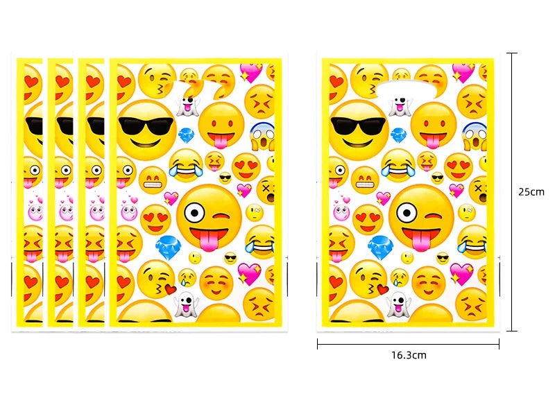 136-teiliges Emoji-Partygeschirr-Set mit lächelnden Gesichtern, Pappbecher und -teller, Einweggeschirr für Geburtstage, Feste und Feiern, Partydekoration