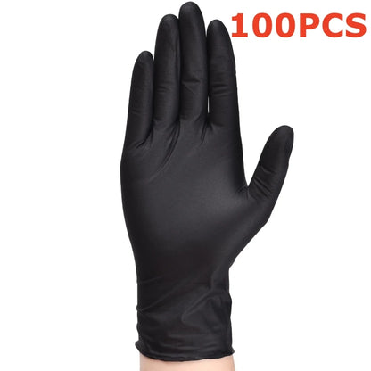 20/50/100 Stück schwarze Nitrilhandschuhe, Einweghandschuhe, latexfrei, für Haushalt, Küche, Reinigung, Industrie, Kosmetik, Tattoos