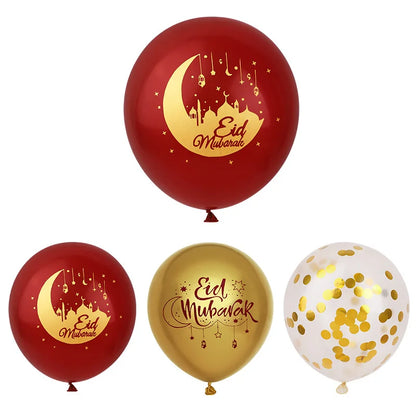 15–30 Stück Eid Mubarak Ballons 🌙⭐ – Mond- & Stern-Latexballons für Ramadan Kareem & Islamische Festtagsdekoration 2026