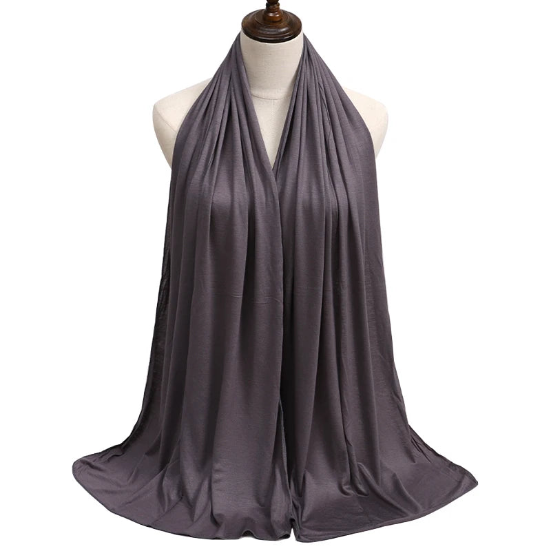 Damen Hijab Schal 🧕 – Weicher Modal Baumwolljersey Kopftuch, Einfarbig & Elegant