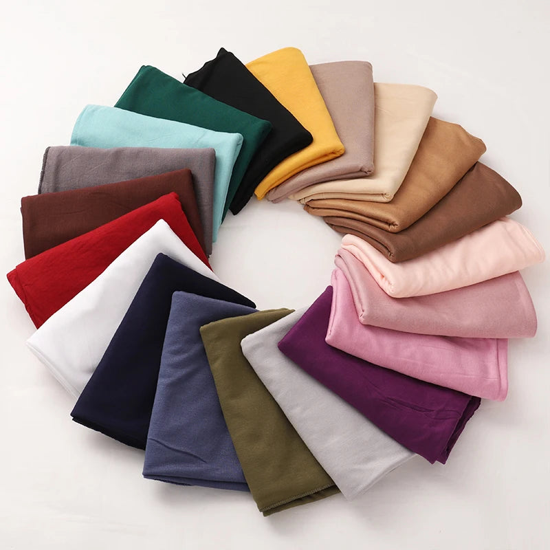 Damen Hijab Schal 🧕 – Weicher Modal Baumwolljersey Kopftuch, Einfarbig & Elegant