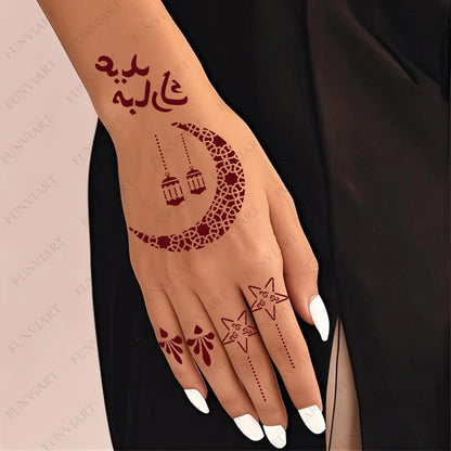 Henna Schablonen Set 🌙 – Wiederverwendbare Tattoo Vorlagen für Hände & Finger, ideal für Festivals & Body Art