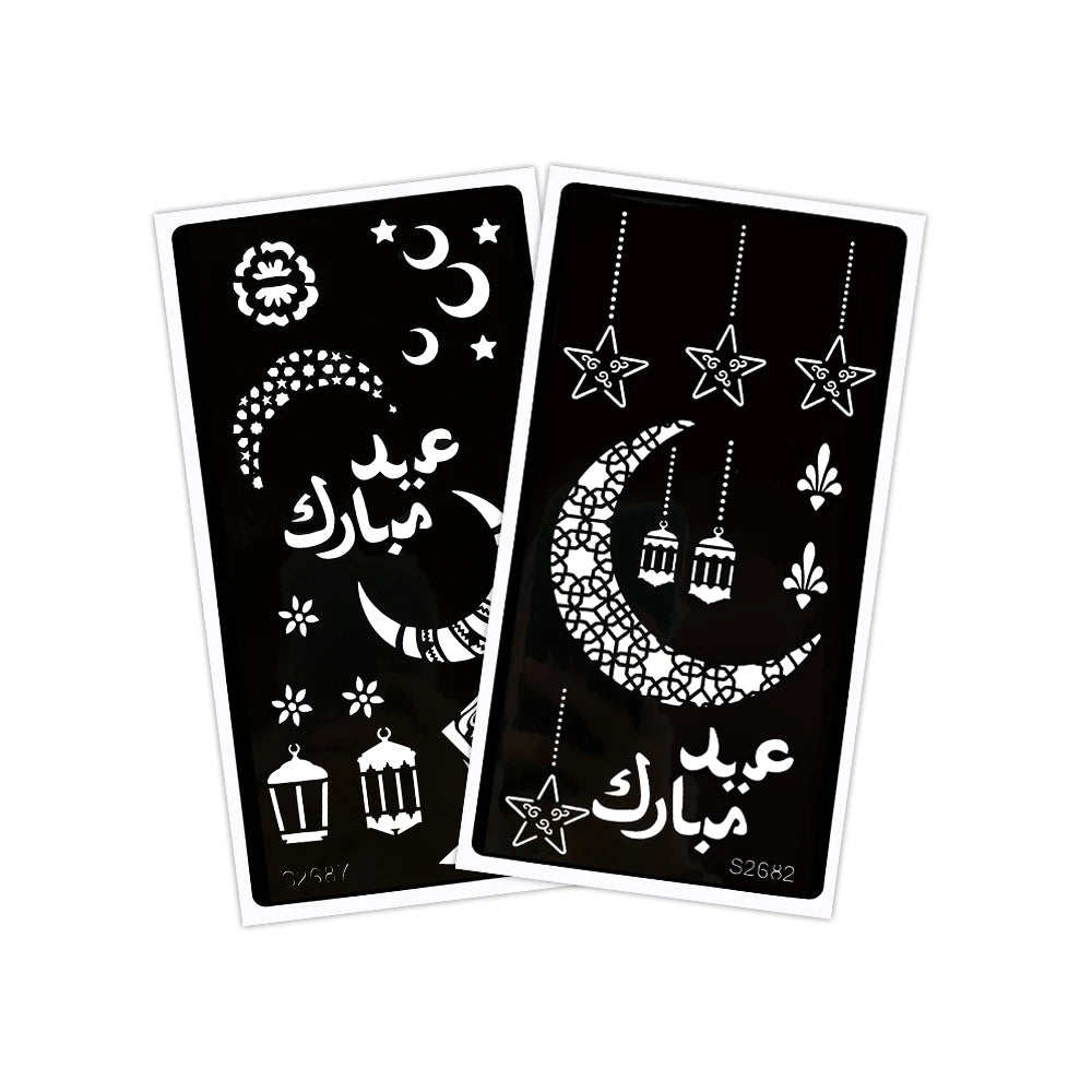 Henna Schablonen Set 🌙 – Wiederverwendbare Tattoo Vorlagen für Hände & Finger, ideal für Festivals & Body Art