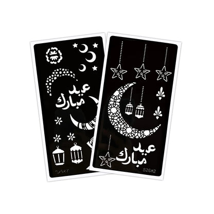 Henna Schablonen Set 🌙 – Wiederverwendbare Tattoo Vorlagen für Hände & Finger, ideal für Festivals & Body Art