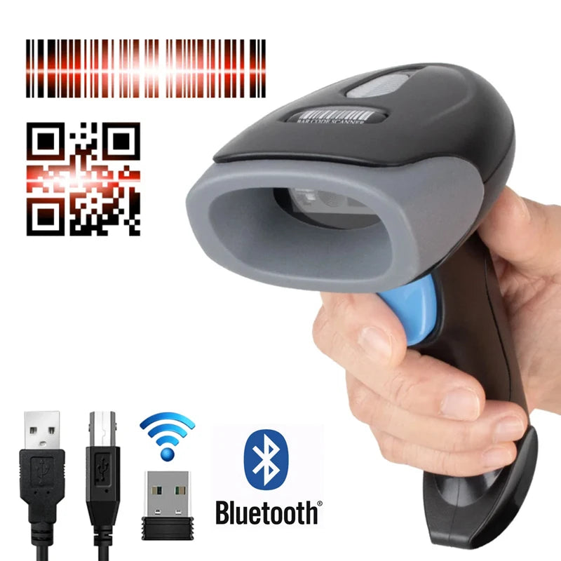Kabelloser 2D/1D Barcode-Scanner 📡 – Bluetooth & USB QR-Code Handscanner für POS, Lager & Handel