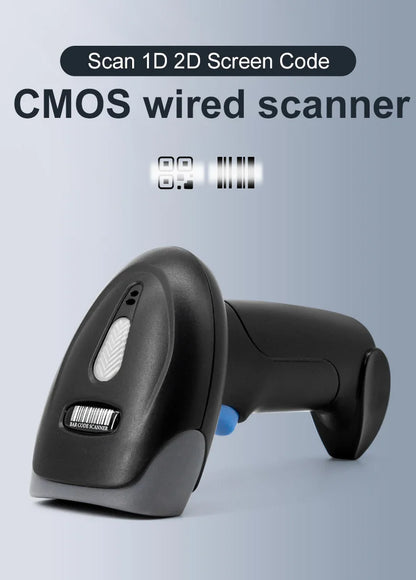 Kabelloser 2D/1D Barcode-Scanner 📡 – Bluetooth & USB QR-Code Handscanner für POS, Lager & Handel
