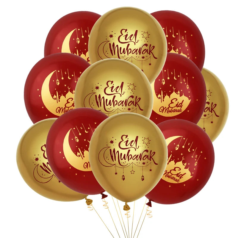 15–30 Stück Eid Mubarak Ballons 🌙⭐ – Mond- & Stern-Latexballons für Ramadan Kareem & Islamische Festtagsdekoration 2026