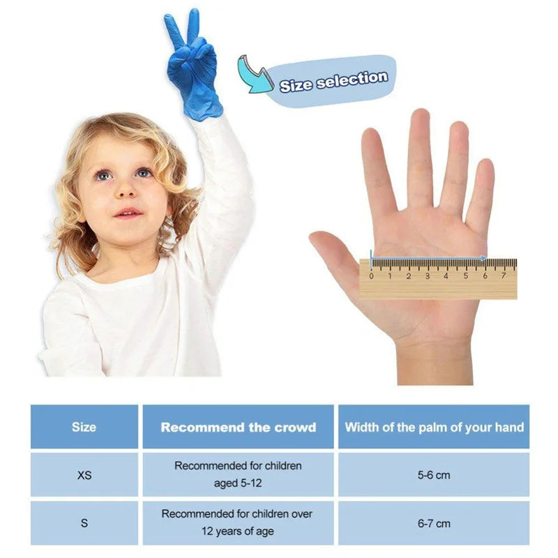 Einweg-Nitrilhandschuhe für Kinder, puderfrei, latexfrei, Haushaltsreinigungshandschuhe, Bastel-, Mal- und Gartenhandschuhe, Was Handschuhe
