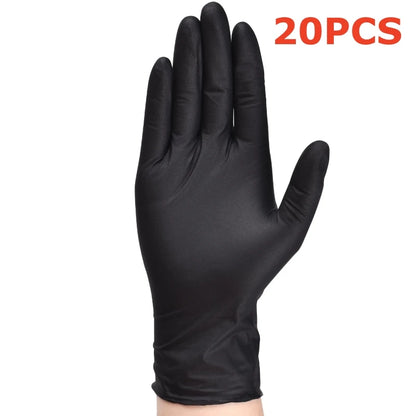 20/50/100 Stück schwarze Nitrilhandschuhe, Einweghandschuhe, latexfrei, für Haushalt, Küche, Reinigung, Industrie, Kosmetik, Tattoos