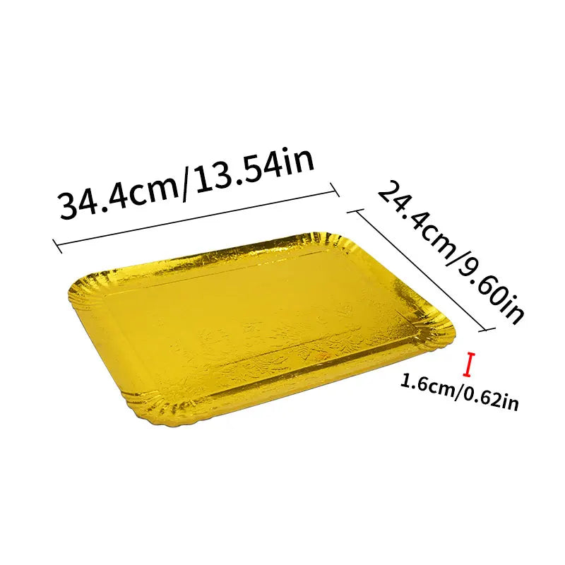 3er-Set Einweg-Servierplatten 🥂 – Gold & Silber, wasserdicht & fettabweisend für Party, Catering & Takeaway