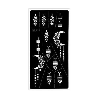 Henna Schablonen Set 🌙 – Wiederverwendbare Tattoo Vorlagen für Hände & Finger, ideal für Festivals & Body Art