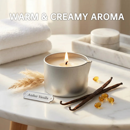 Massagekerze 57g 🕯️ – Aromatherapie Sojawachs Kerze, feuchtigkeitsspendend & perfektes Geschenk