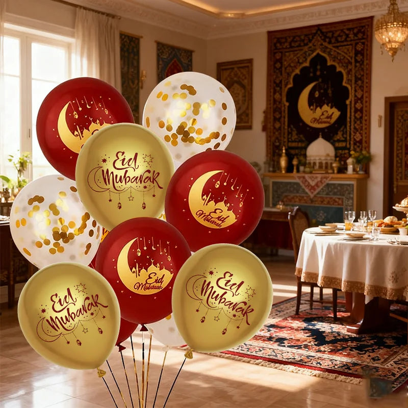 15–30 Stück Eid Mubarak Ballons 🌙⭐ – Mond- & Stern-Latexballons für Ramadan Kareem & Islamische Festtagsdekoration 2026