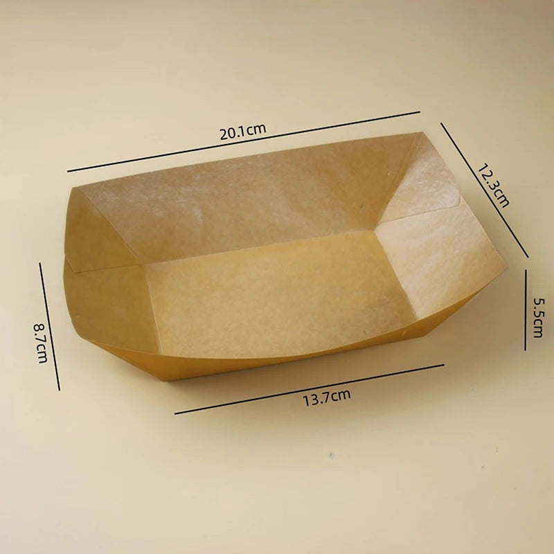 50 Stück Einweg-Snackschalen, Gebäckteller, Dessertteller aus Kraftpapier, ölbeständige Pappschalen, Partygeschirr