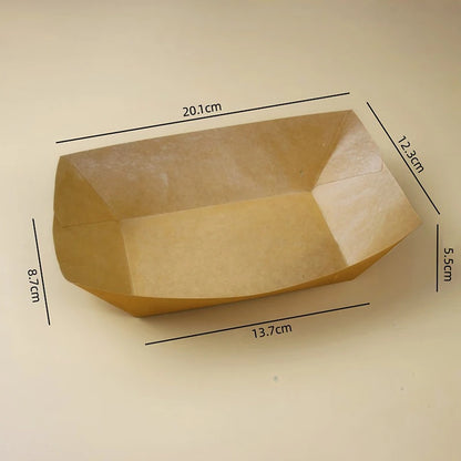 50 Stück Einweg-Snackschalen, Gebäckteller, Dessertteller aus Kraftpapier, ölbeständige Pappschalen, Partygeschirr
