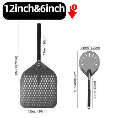 Aluminium Pizzaschieber 🍕 – 6”–14” Brotschieber & Pizzaofen-Wendeschaufel, Hart Eloxiertes Backwerkzeug für Küche & Pizzabackofen