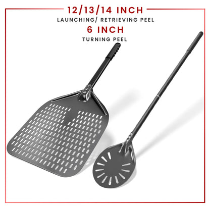 Aluminium Pizzaschieber 🍕 – 6”–14” Brotschieber & Pizzaofen-Wendeschaufel, Hart Eloxiertes Backwerkzeug für Küche & Pizzabackofen