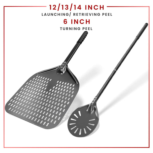 Aluminium Pizzaschieber 🍕 – 6”–14” Brotschieber & Pizzaofen-Wendeschaufel, Hart Eloxiertes Backwerkzeug für Küche & Pizzabackofen