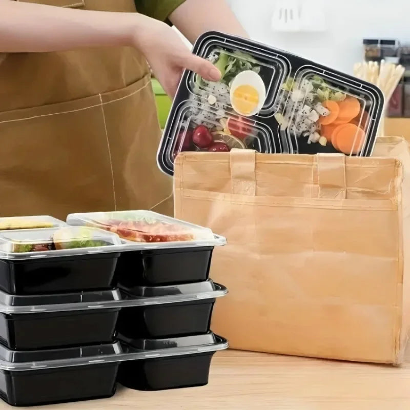 10er Set Einweg-Lebensmittelboxen 🍱 – Mit Deckel, mikrowellengeeignet, stapelbar & robust für Küche & Vorrat