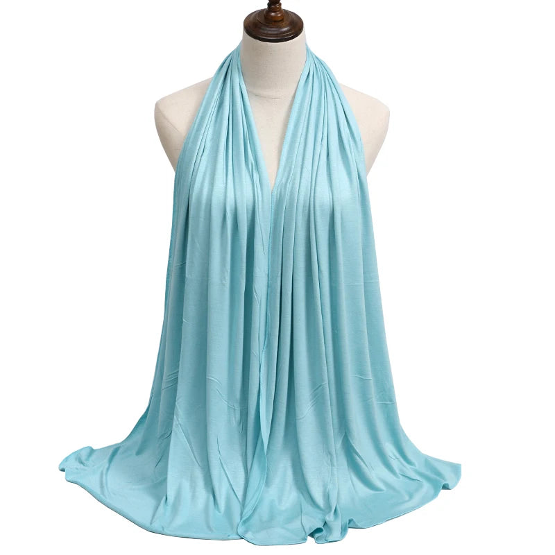 Damen Hijab Schal 🧕 – Weicher Modal Baumwolljersey Kopftuch, Einfarbig & Elegant