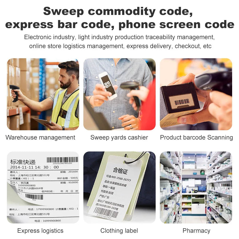 Kabelloser 2D/1D Barcode-Scanner 📡 – Bluetooth & USB QR-Code Handscanner für POS, Lager & Handel