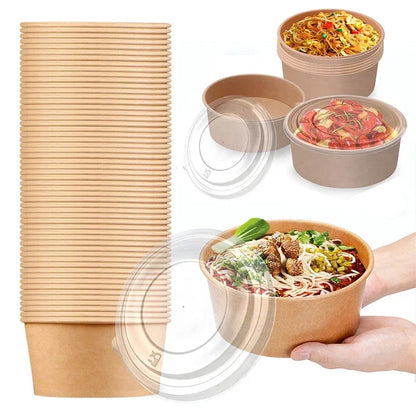 15 Stück Kraftpapier Schalen Becher Obstsalat Schale Kraft Behälter Salat Lebensmittelzubereitung Kraftbox Creme eis Snack Aufbewahrung 500 ml 750 ml