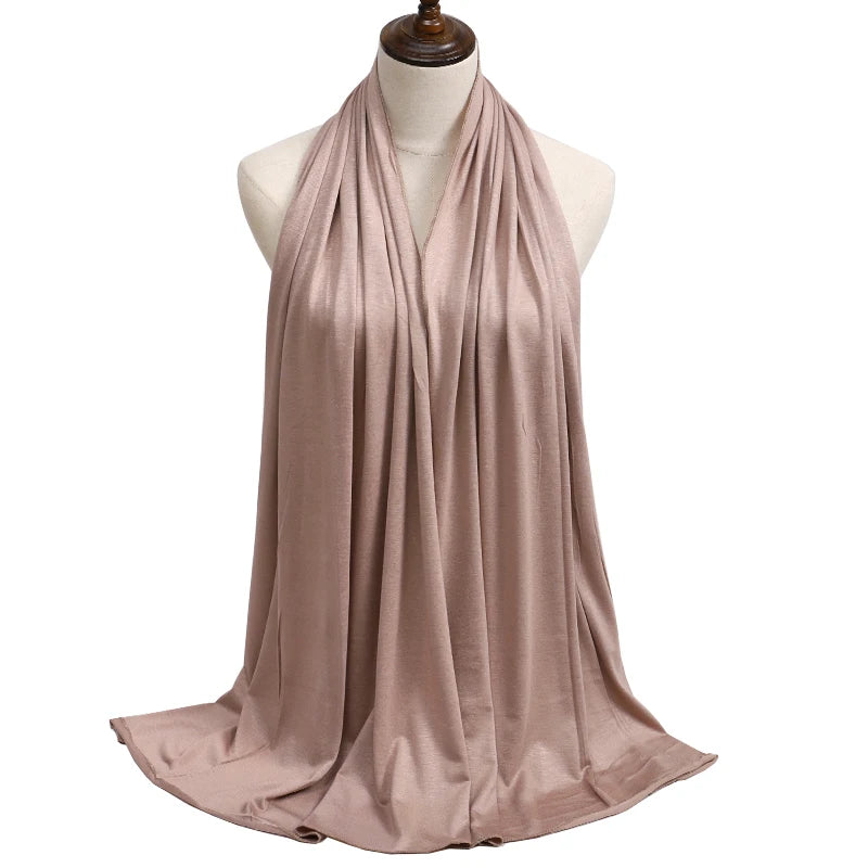 Damen Hijab Schal 🧕 – Weicher Modal Baumwolljersey Kopftuch, Einfarbig & Elegant