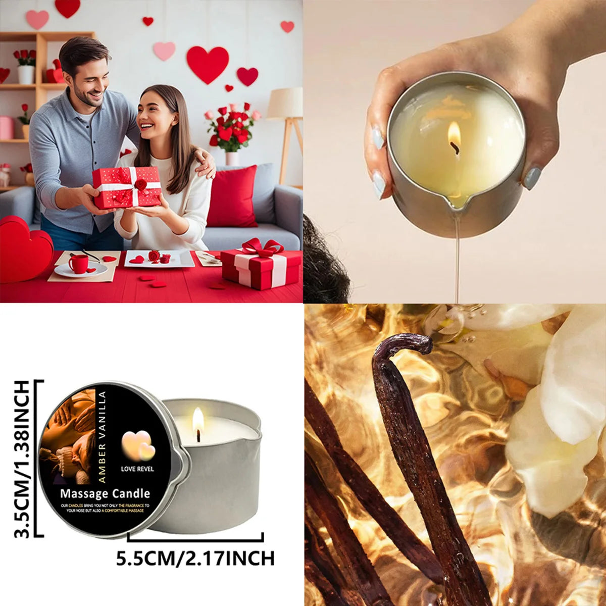 Massagekerze 57g 🕯️ – Aromatherapie Sojawachs Kerze, feuchtigkeitsspendend & perfektes Geschenk