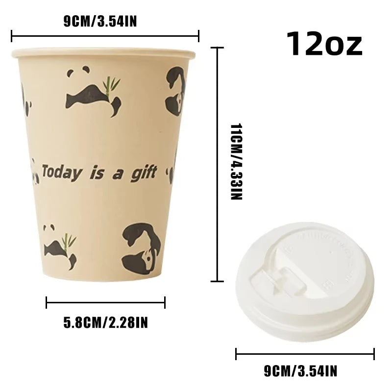 8–16oz Einweg-Kaffeebecher ☕ – Doppelwandige Kraftpapier-Becher mit Deckel für Heiß- & Kaltgetränke To-Go