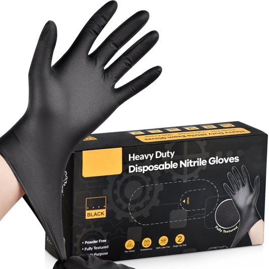 20/50/100 Stück schwarze Nitrilhandschuhe, Einweghandschuhe, latexfrei, für Haushalt, Küche, Reinigung, Industrie, Kosmetik, Tattoos
