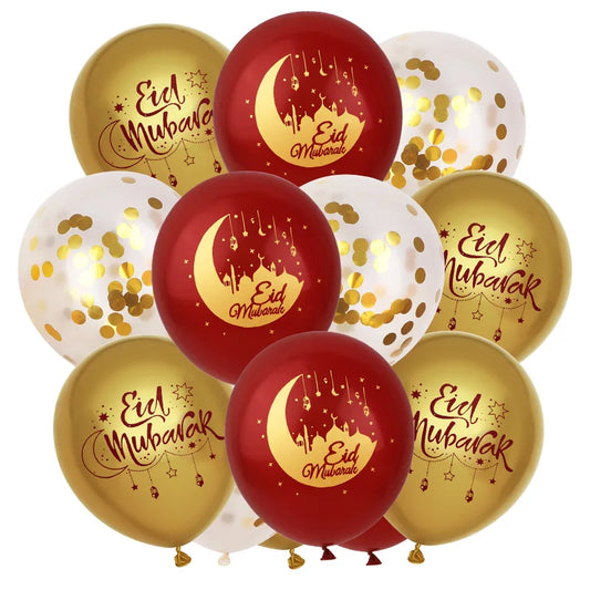 15–30 Stück Eid Mubarak Ballons 🌙⭐ – Mond- & Stern-Latexballons für Ramadan Kareem & Islamische Festtagsdekoration 2026