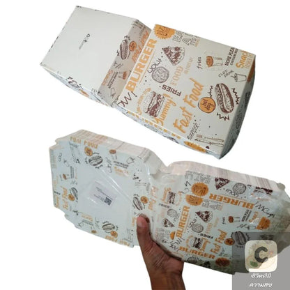 50/100 Stück Einweg-Burgerboxen 🍔 – Fettbeständige, lebensmittelechte Take-Away-Boxen für Fast Food